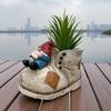 Lying Gnome Shoe Planter Pot Indoor Outdoor Plants Vegetable Herb Succulent Flowerpot Container Resin Dwarf Shoe Figurine Home Balcony Garden