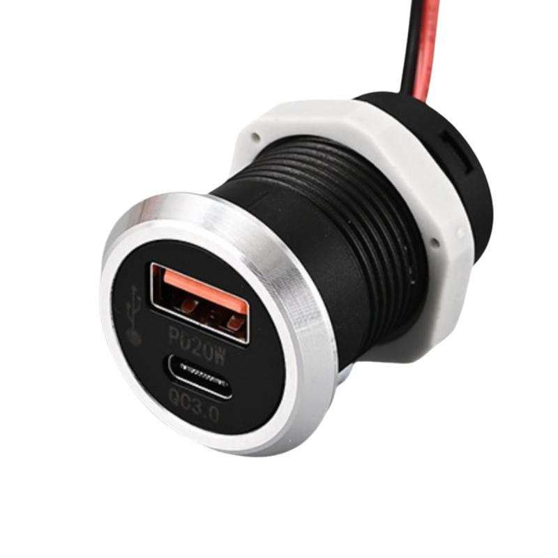 1 шт. 9 В/2 А 5 В/3 А USB Type-C Мини Быстрая Зарядка Автомобильное Зарядное Устройство Настольное Скрытое Встроенное USB Зарядное Устройство Авто Питание Встраиваемая Розетка