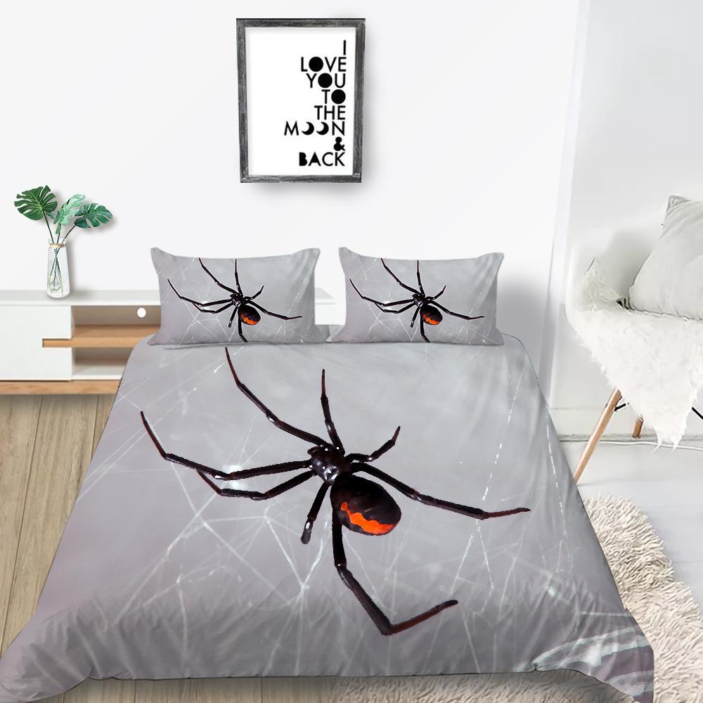 Пододеяльник с наволочкой, комплект постельного белья с 3D принтом паука, модный комплект премиум-класса для мужчин и детей-подростков, роскошный пододеяльник