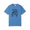 Women's Graphic Tee Fishing T-Shirt: "The Tug is The Drug" - Garment-Dyed Unisex Tee for Anglers