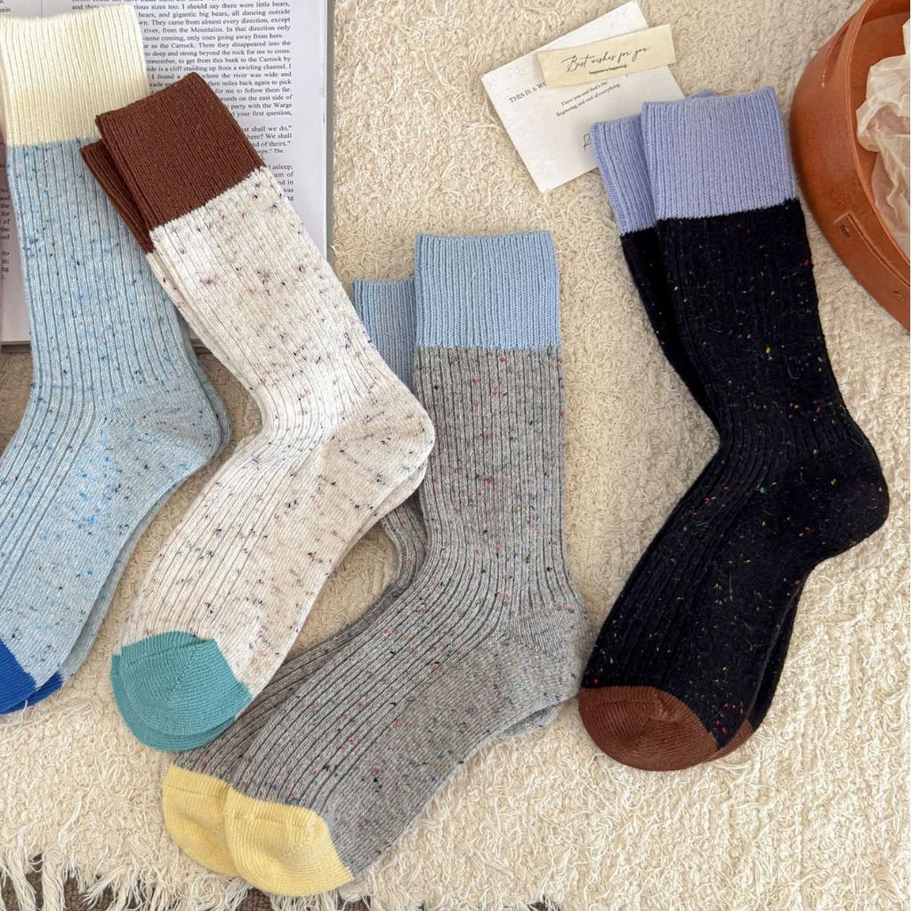 Женские осенне-зимние утолщенные теплые носки из шерсти с пряжей букле