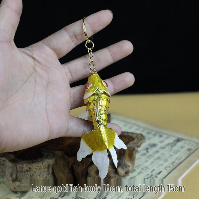 Брелок-подвеска Пекинская перегородчатая эмаль Золотая рыбка Карп