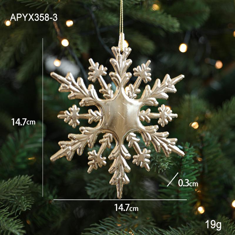 Cross-border Electroplated Christmas Tree Ornaments: Golden Snowflake & Reindeer Pendants