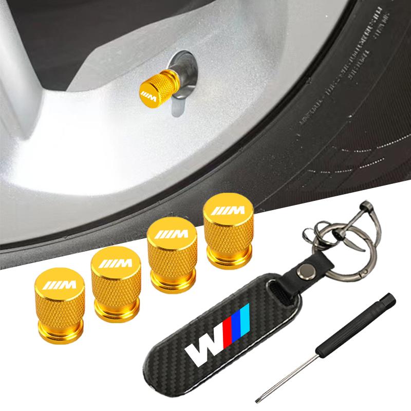 Carbon fiber Tire Valve Stems Cap Keychain Style Wheel Air Valve Cover For BMW M E46 E36 E34 F10 E90 F30 E60 F30 E53 E30 E92 E87 ILYFM1
