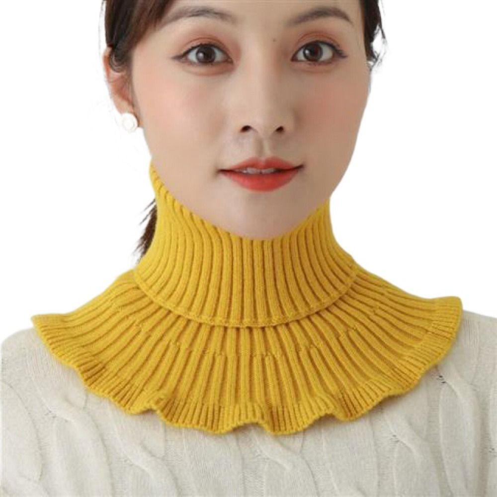 Ветрозащитный вязаный искусственный воротник со съемным воротником, теплый модный шарф для мужчин и женщин