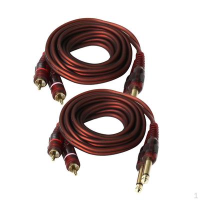 2x 6,35 мм 1/4 дюйма штекер к штекерам Phono RCA аудиокабель