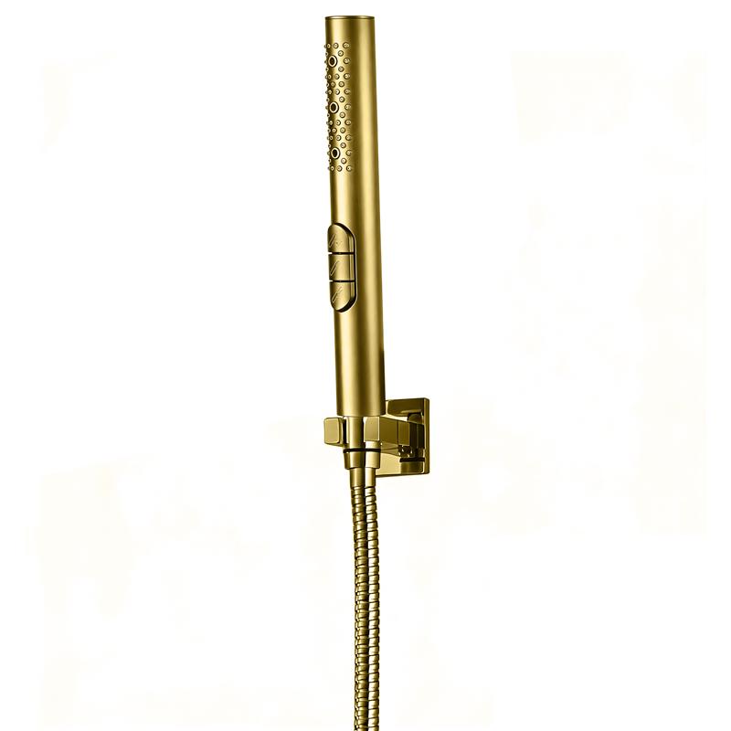Beyoon Modern Handle Shower Hand Shower Head Triple Water Outlet Brass Shower Hook 1.5m Hose Bathroom Wall Mounting Easy
