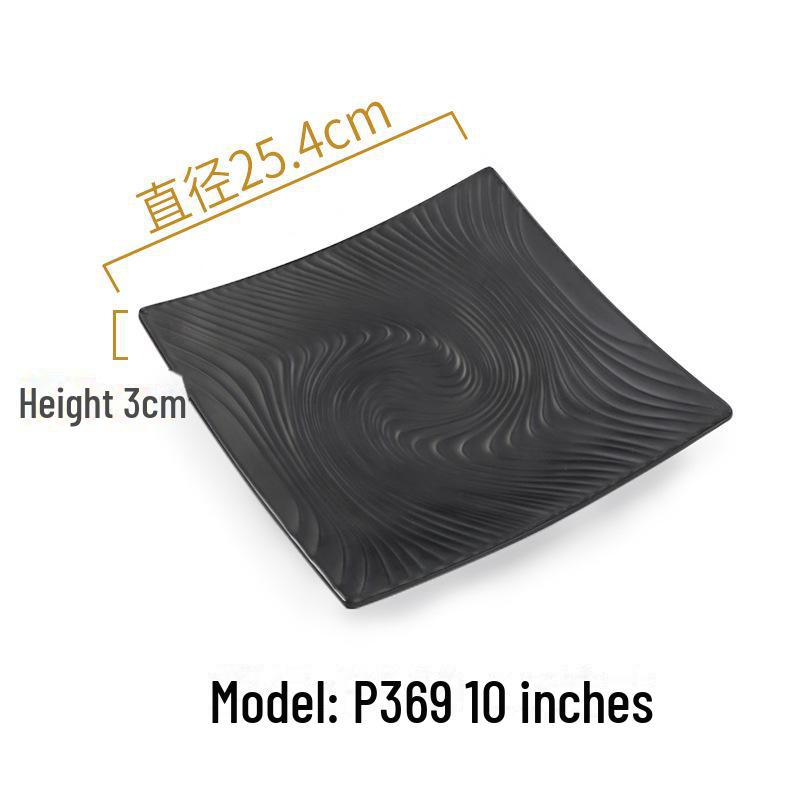 Melamine Black Imitation Porcelain Plate - Versatile Dish for Hot Pot, Barbecue, and Cold Dishes