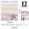 12Pcs/Set New Colorful Nail Art Graffiti Pen DIY Waterproof Drawing Pen Abstract Lines 3D Painting Liner Manicure Tool