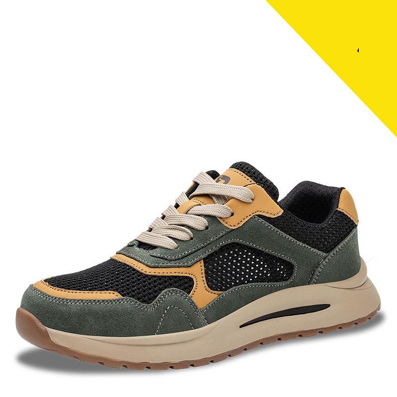 Oulylan Men'S Construction Safety Shoes Steel Toe Anti-Smash Anti-Puncture Breathable Summer Lightweight Work Boots