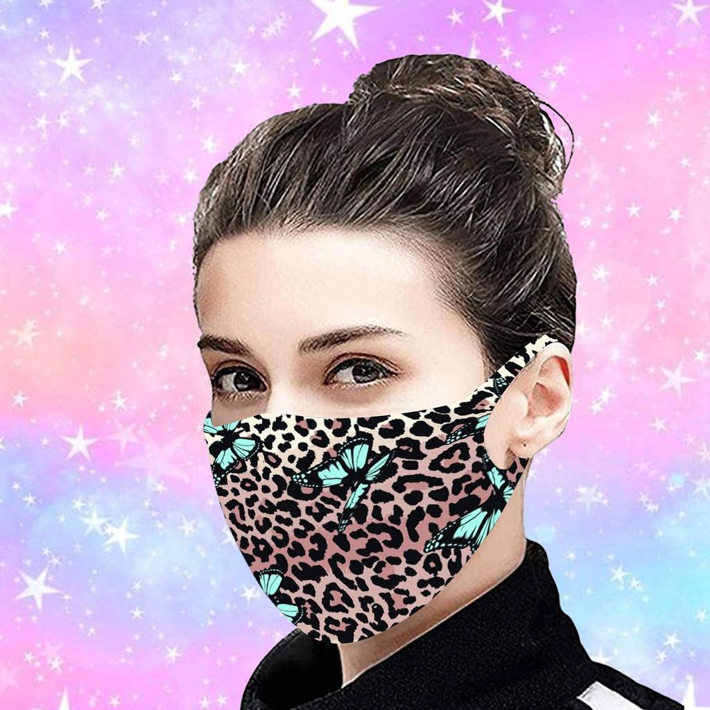 1PC Adult Printed Ice Silk Mask To  Against Dusts And Haze Mask