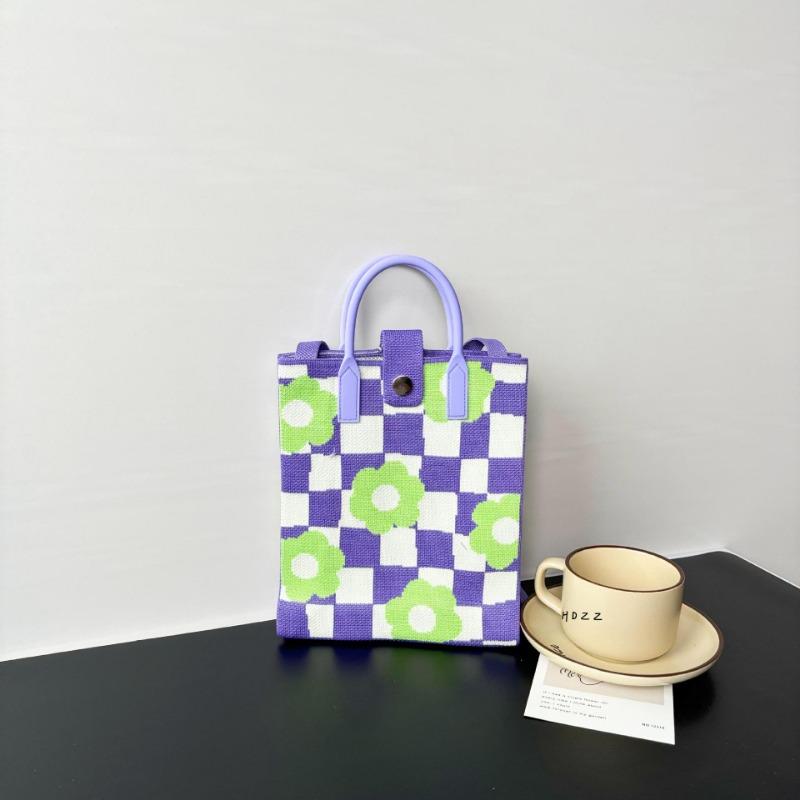 Премиальный стиль, сумка для мобильного телефона большой вместимости, вязаная сумка, нишевая, универсальная, на плечо, мессенджер, мультяшная, модная, дамская сумочка