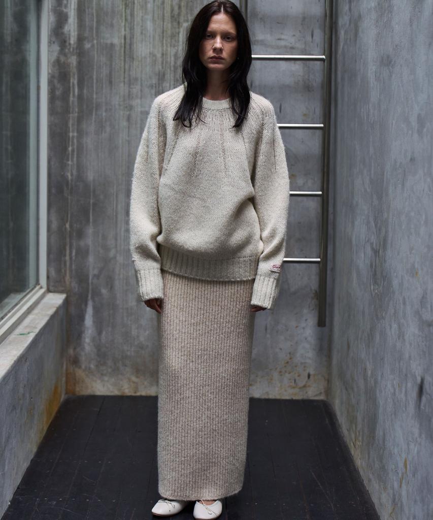 Grida J Wool Blend Ribbed Maxi Skirt_Beige