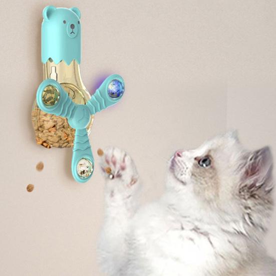 Игрушка для предотвращения утечки корма для домашних животных, интерактивный вращающийся вентилятор, диспенсер для кошачьей еды, игрушка, креативная медленная кормушка, товары для домашних животных