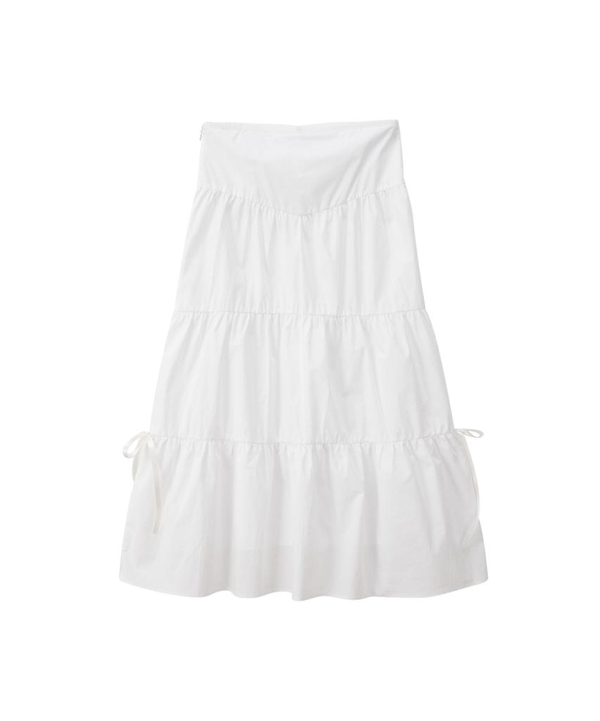 Salon De Yon Romantic Ribbon Long Skirt_ White