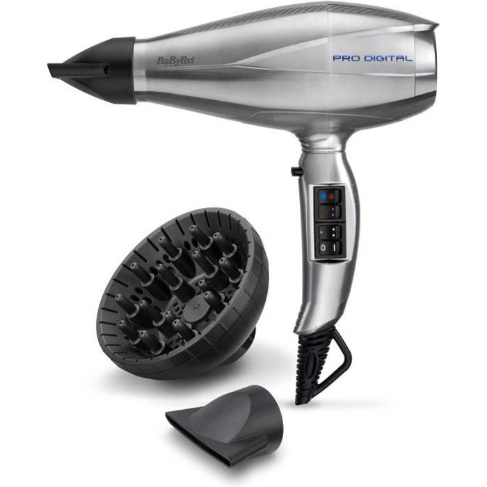 Фен - BaByliss - 6000E Pro Digital 2200 - Ионная и керамическая технология - Сделано в Италии