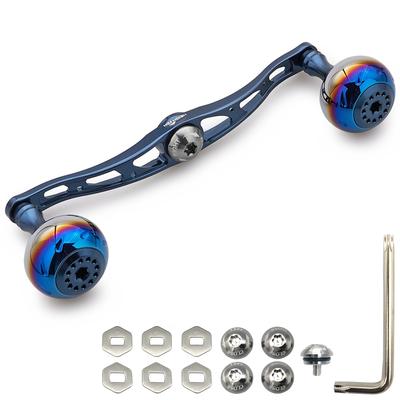 HEIGHTEN 130/120/115 мм Рукоятка катушки для безынерционных катушек Shimano, Daiwa и Abu Garcia, серия Aurora (Турецкий синий, 130мм) (HT07508)