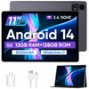 ECOPAD Tablet 11 Inch Android 14 Tablet with Case Octa Core 12GB RAM+128GB ROM, Dual Band WiFi/BT 5.0/GPS/PD Fast Charging/FM Radio 8000mAh Tablet