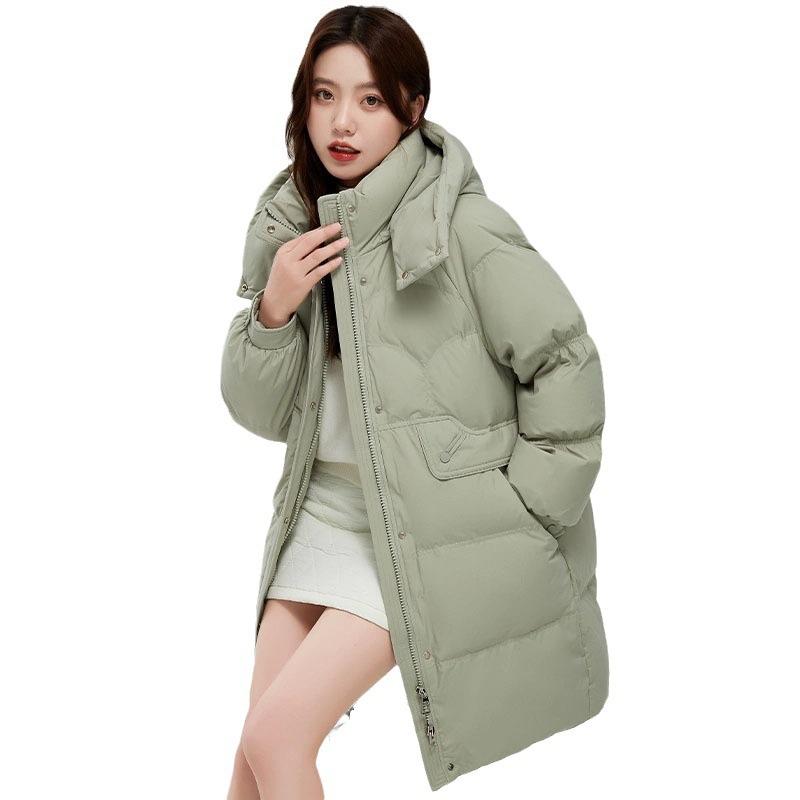 Down Jacket Women's Medium and Long 2025 New Fashion Versatile Loose Casual Thickened White Duck Down Jacket