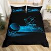 Ice Hockey Duvet Cover Helmet Skates Comforter Cover Winter Ice Sports Games Bedding Set for Boys Puck Hockey Player Quilt Cover