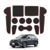 LANGBEAN Interior Non-Slip Rubber Mats for Toyota Corolla Cross 10 Series, 11-Piece Set (Red)