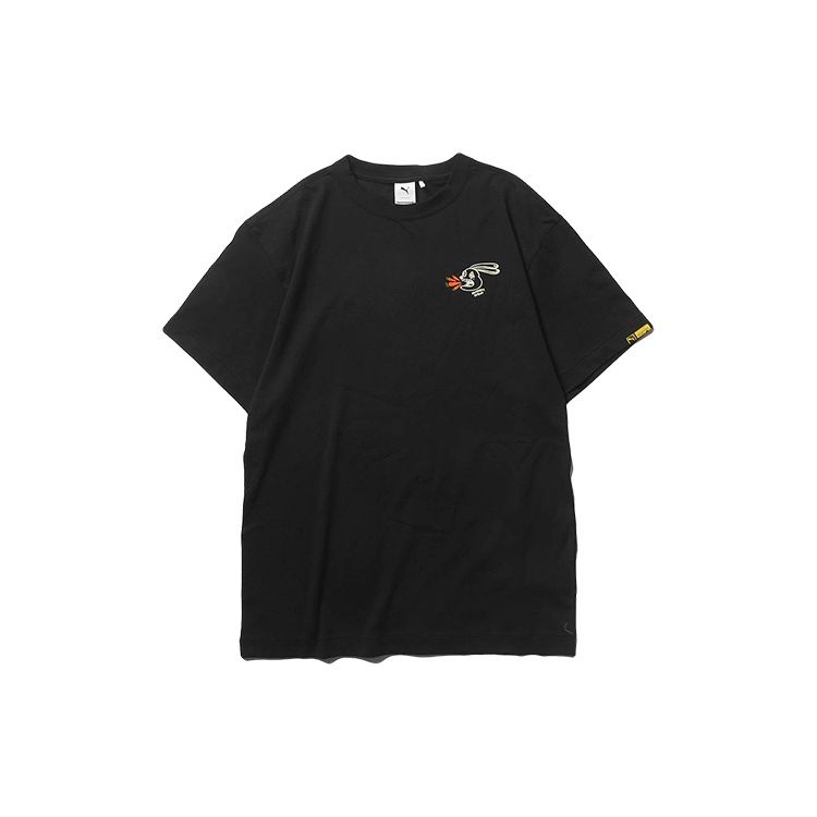 Puma X Randomevent Collaborative Logo Print Short Sleeve T-Shirt Men Tops Black 59666501