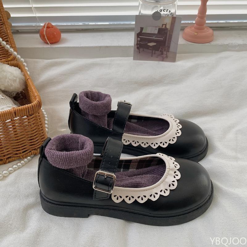 Модная универсальная ретро милая женская обувь на плоской подошве минималистичная удобная винтажная черная коричневая с круглым носком на мягкой подошве