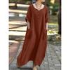 Women's Dress Casual Loose Dresses Long Sleeve V-Neck Pocket Party Plus Size Dresses
