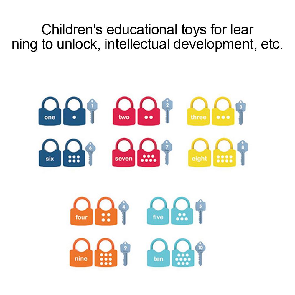 20 шт./компл., игрушки Монтессори, математические замки, набор ключей для детей, разблокировка обучающих чисел, познание, детские развивающие игрушки для раннего развития, подарок