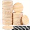 5pcs 4" Round Wooden Coasters with Non-Slip Silicone Bottoms for DIY Crafts, Painting & Engraving - Perfect for Home Decor