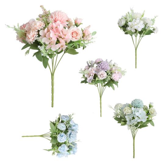 Искусственный цветок ручной работы, декоративный цветок из искусственного шелка, не выцветающий, 7 головок, искусственный цветок розы для гостиной