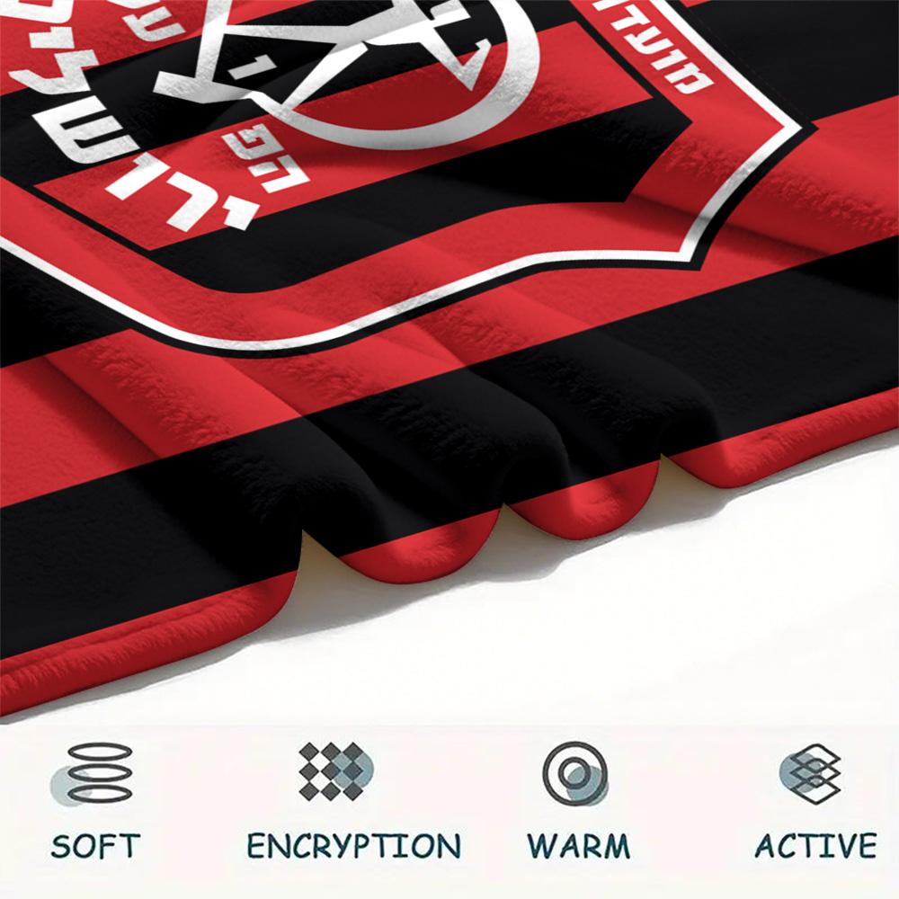 1Pc Hapoel Jerusalem Print Flannel Blanket High Quality Warm Comfortable Cover for All Seasons Perfect for Gifts Home Decor