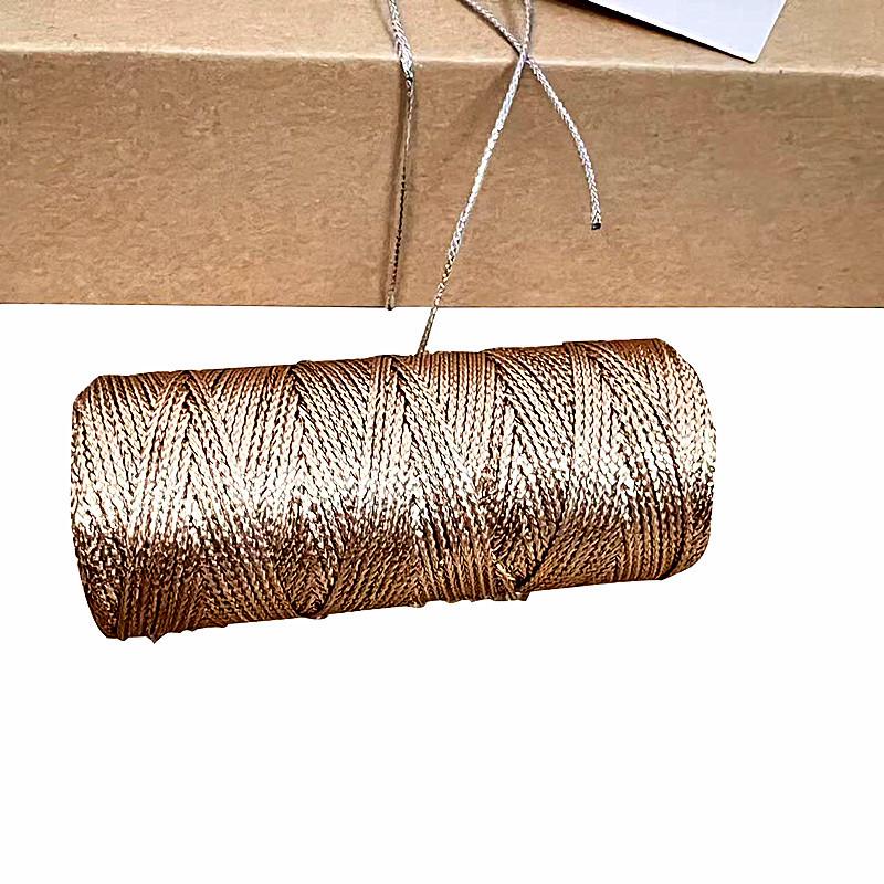 Золотая и серебряная веревка толщиной 1,5 мм для упаковки подарков и связывания букетов, 16 прядей