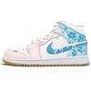 Air Jordan 1 Лавандовая Кожаная Канцелярская Устойчивая к Истиранию Винтажная Баскетбольная Обувь Женская Розово-Синяя FN6622-201(Команда1321-)