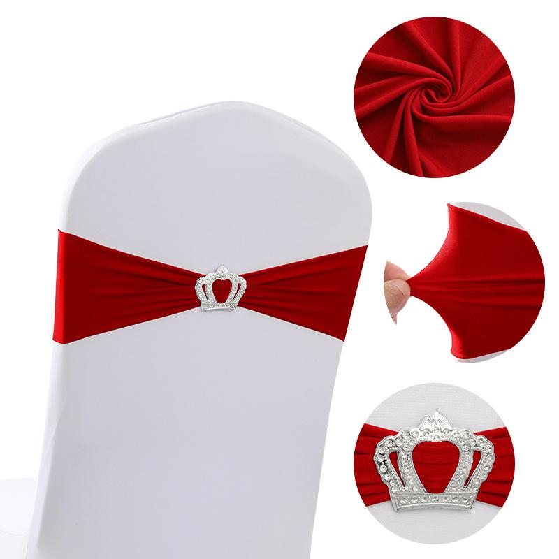 Elastic Chair Back Bow No Tie Strap with Heart Ring Wedding Banquet Decoration Stretch Butterfly Tie