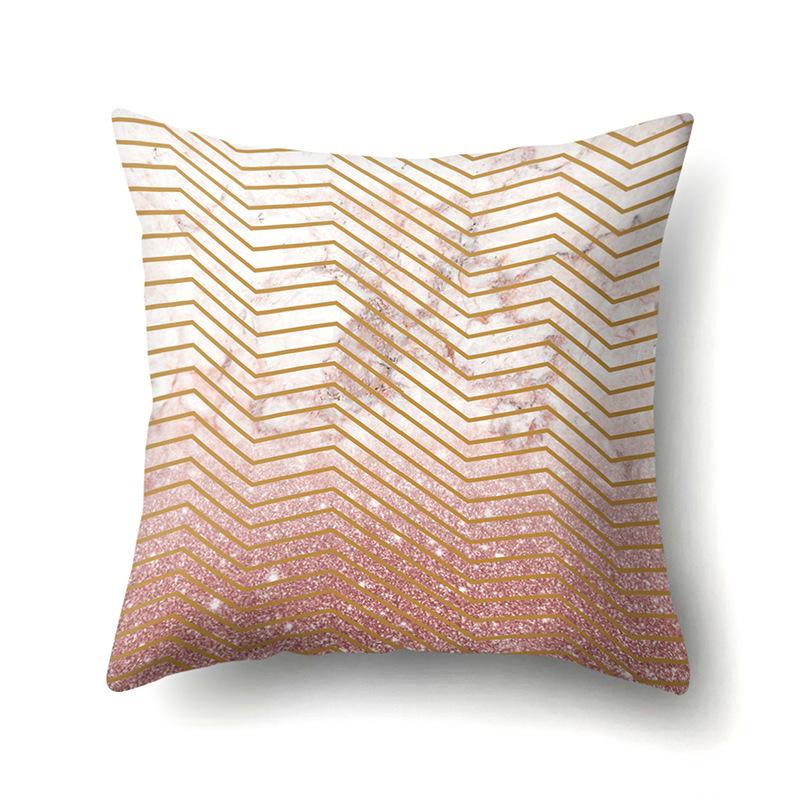 Nordic Pillow Ins Style Polyester Pillow Case Car Decoration Home Printed Car Waist Cushion Pillow Case