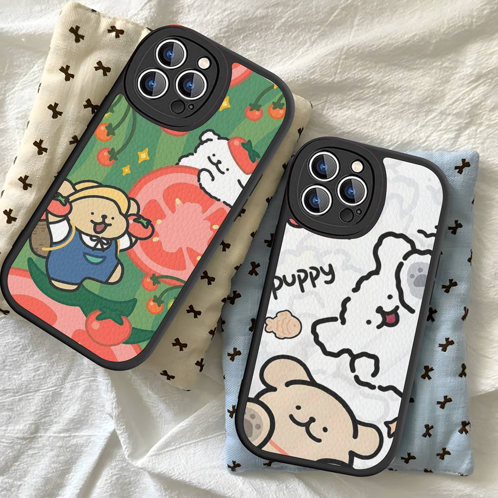 Maltese Cute Line Puppy Dog Phone Case For IPhone 16 15 14 13 12 11 Pro Max Plus Leather Soft Cover