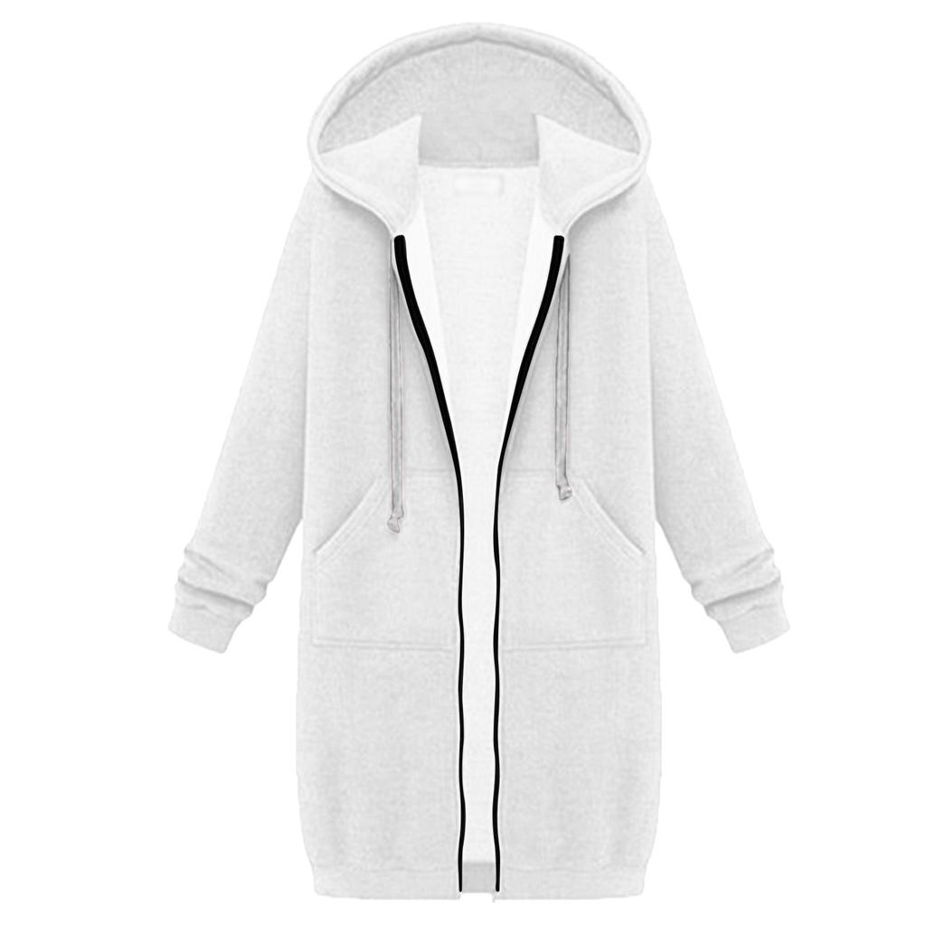 Женский свитшот удлиненный свободный с длинными рукавами и капюшоном с карманами