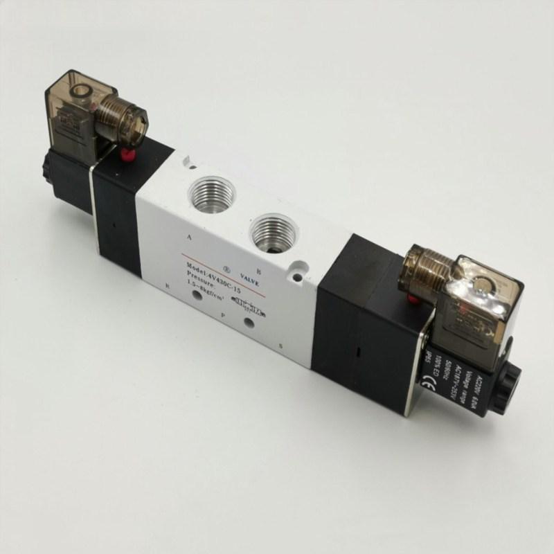1 шт. 4V430C-15 5-портовый 3-позиционный двойной соленоидный пневматический воздушный клапан 1/2" BSPT