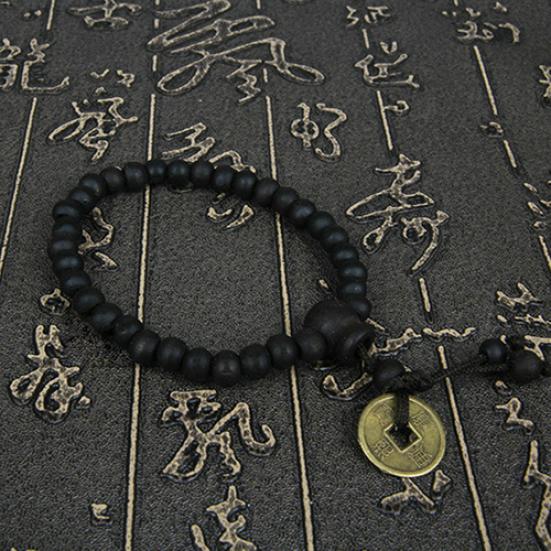 Деревянный Будда буддийские четки браслет медная монета браслет украшение на запястье