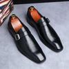 Fashion Men's Business Leather Shoes Square Toe Lace-up Mens Dress Office Oxfords Shoe Men Fashion Wedding Party Flats 11 Colors