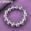 CHSHINE New 925 Sterling Silver 14mm Beaded Bracelet For Women Wedding Party Fashion Charm Jewelry