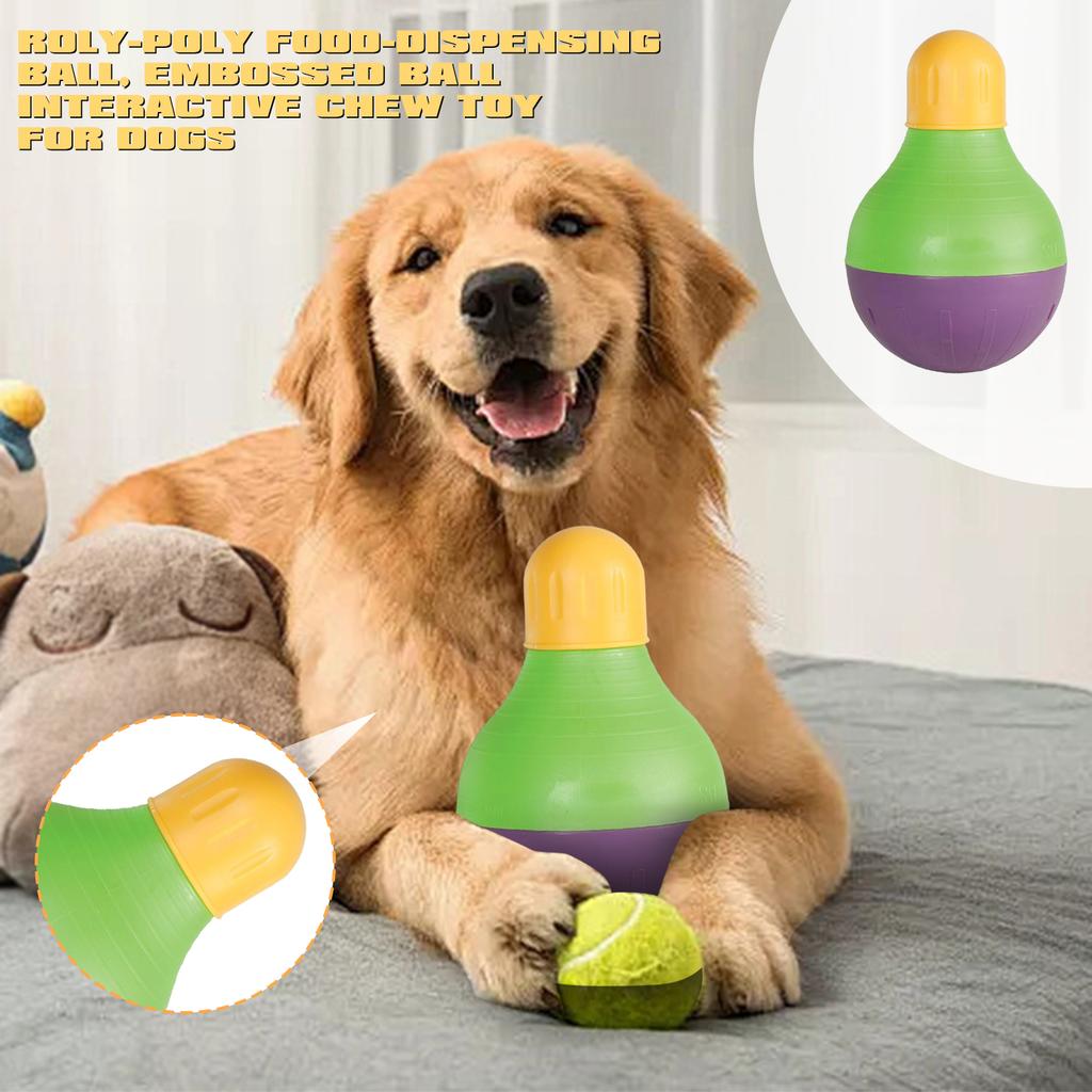 Неваляшка Мяч для выдачи корма, Рельефный мяч, Интерактивная жевательная игрушка для собак