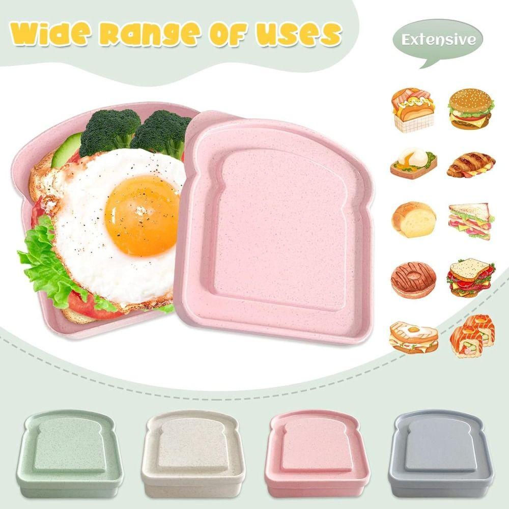 Portable Toast Storage Box Transparent Sandwich Meal Box Fashion Sandwich Container Household