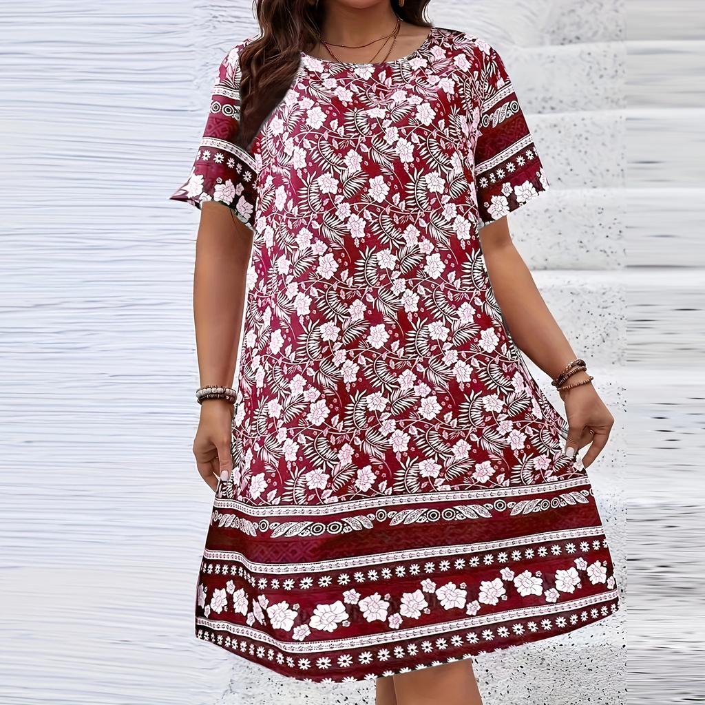 Женское летнее платье макси 2025 года с цветочным принтом, V-образным вырезом, короткими рукавами, оборками, длинные платья для пляжного отдыха