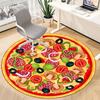 1pc Pizza Print Carpet for Office Non Slip, Round Carpet, Soft & Comfortable, Carpet for Office, Lightweight Round Floor Mat