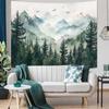 VIKAMA Natural Pine Tapestry Watercolour Mist Forest Bird Landscape Tapestry Living Room Dormitory Wall Hanging Home Decor