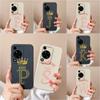 Роскошный чехол с буквами короны для Huawei Nova11 SE Y72 12i 12 5G Honor X6A X8B задняя крышка жидкий мягкий силикон супер противоударный высококачественный бампер
