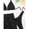 2025 European and American High-Waisted Triangle Slit Bikini Set - Sexy Three-Piece Women's Swimwear