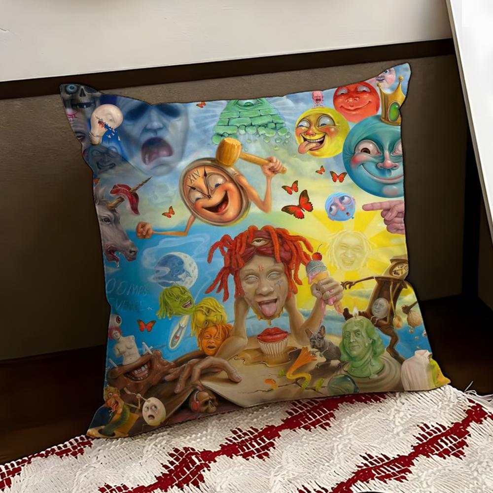 Rapper TTrippie RRedd Cushion Cover Reversible Soft Durable Pillow Cover Home Car MultiScene Use for Daily Comfort